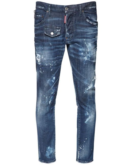 DSquared² Blue 16cm Skater Cotton Denim Jeans for men