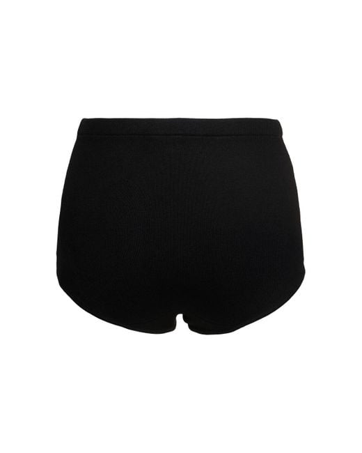 Frankie Shop Alissa Viscose Blend Knit Micro Shorts Black