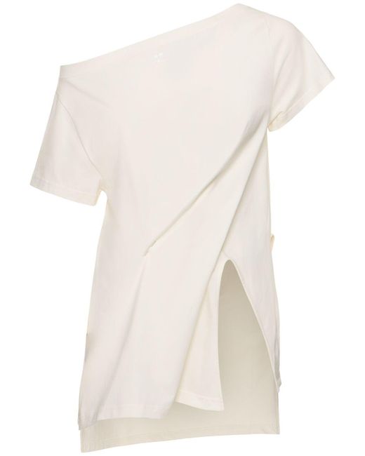 Vestido corto de algodón Courreges de color White