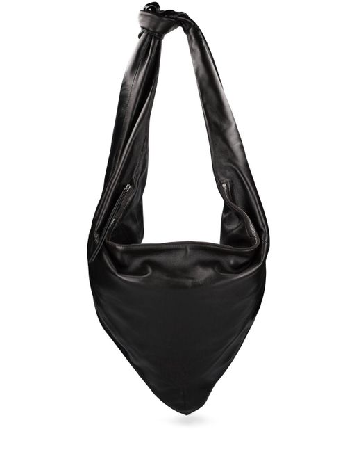 Lemaire Black Bandana Leather Crossbody Bag for men