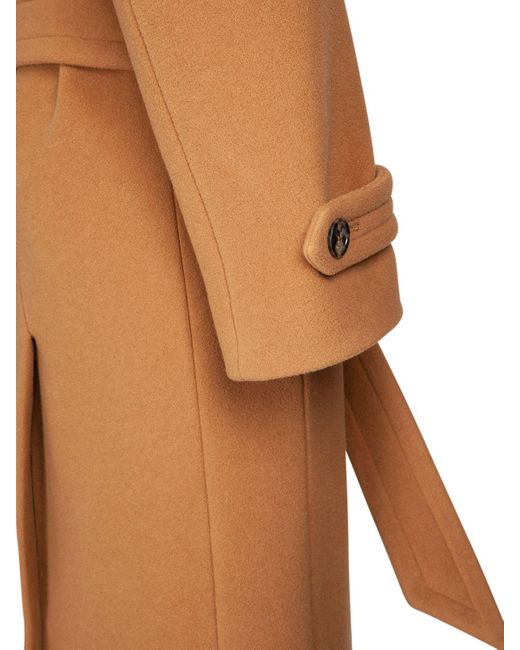 Saint Laurent Brown Oversized Wool Blend Long Coat