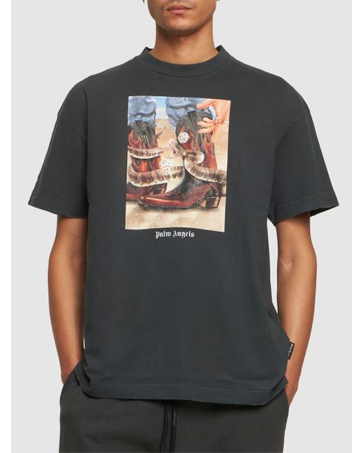 T-shirt en coton à logo dice game Palm Angels pour homme en coloris Black