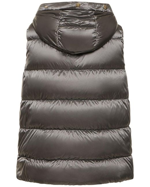 Max Mara Gray Josft Quilted Reversible Hooded Vest