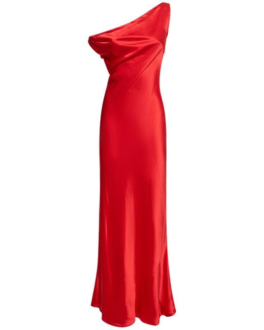 Vestido maxi asimétrico Staud de color Red