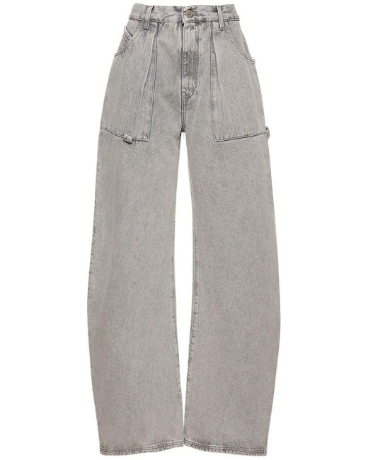 Jeans anchos de denim The Attico de color Gray