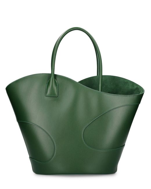 Ferragamo Green Cutout Leather Tote Bag
