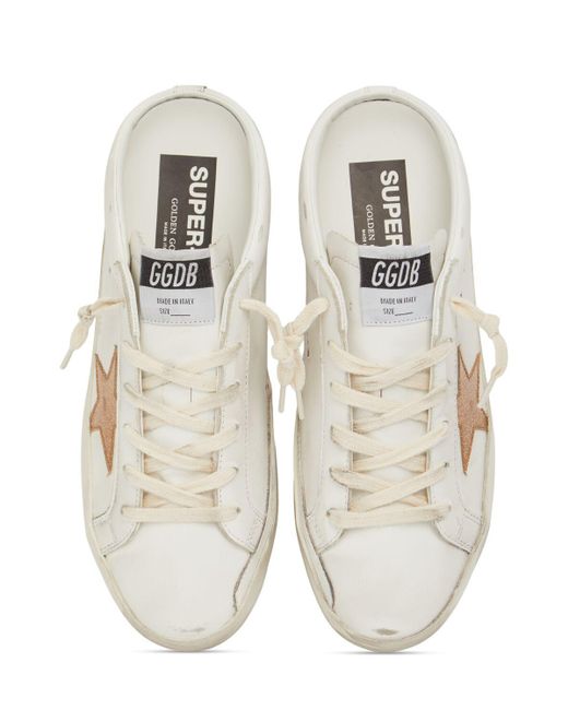 Golden Goose Deluxe Brand White 20mm Super-star Leather Mule Sneakers