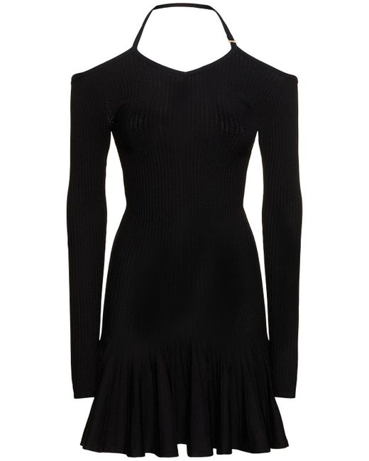 Khaite Black Mamie Viscose Blend Mini Dress