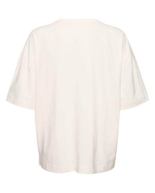 Lemaire White Boxy Cotton & Linen T-shirt for men