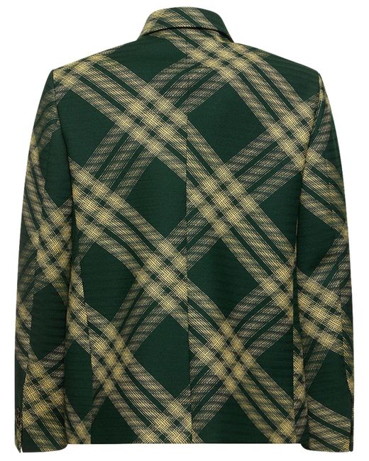 Veste décontractée en laine à carreaux Burberry pour homme en coloris Green