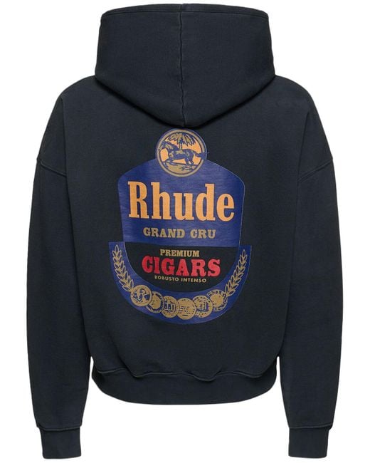 Rhude Baumwoll-hoodie " Grand Cru" in Blue für Herren