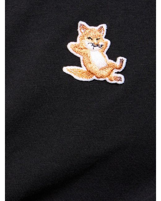 Maison Kitsuné T-shirt Aus Baumwolle Mit Patch "chillax Fox" in Black für Herren