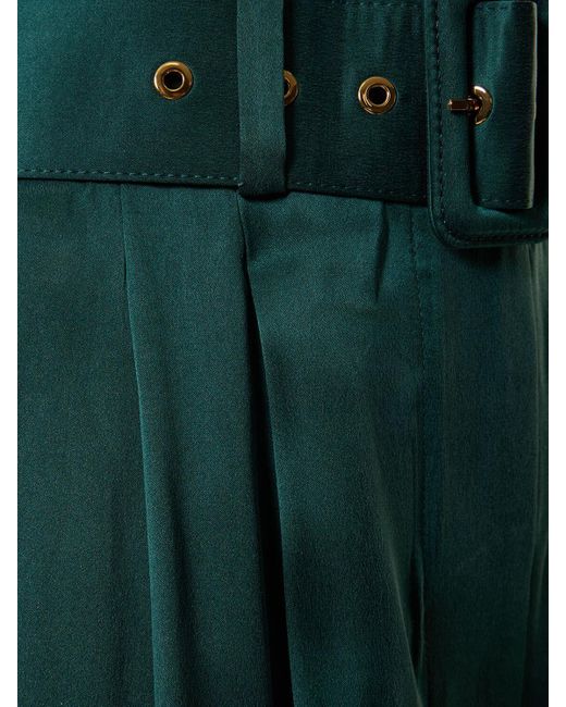 Pantalón ancho de seda verde jade Zimmermann de color Green