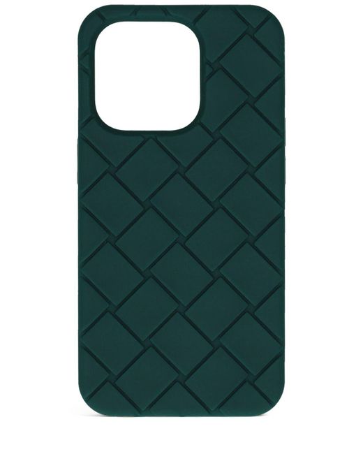 Bottega Veneta Green Intreccio Silicone Iphone 14 Pro Case for men