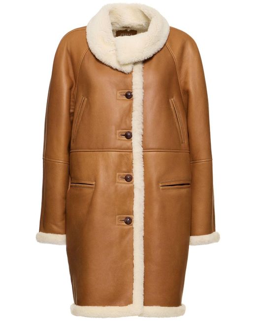 Isabel Marant Brown Astana Leather & Shearling Coat