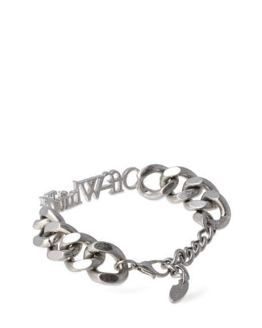 Off-White c/o Virgil Abloh Metallic Logo Brass Chain Bracelet for men