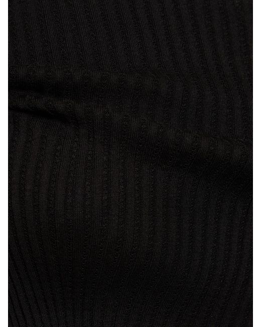 Amiri Black Cotton Blend Knit Halter Neck Midi Dress