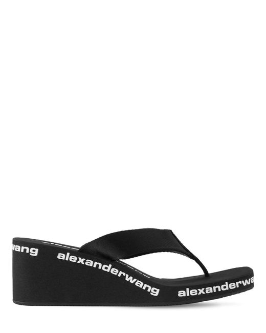 Alexander Wang Black 70mm Aw Nylon Thong Wedges