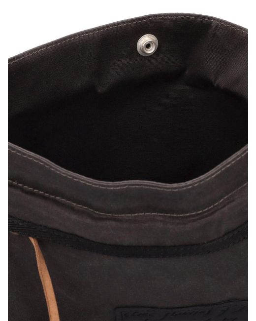 Acne Black Andemer Waxed Mini Canvas Messenger Bag for men
