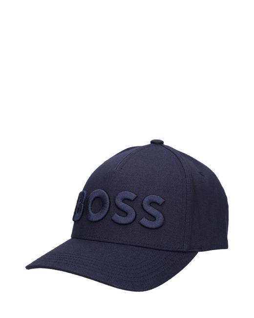 Gorra de algodón Boss de hombre de color Blue
