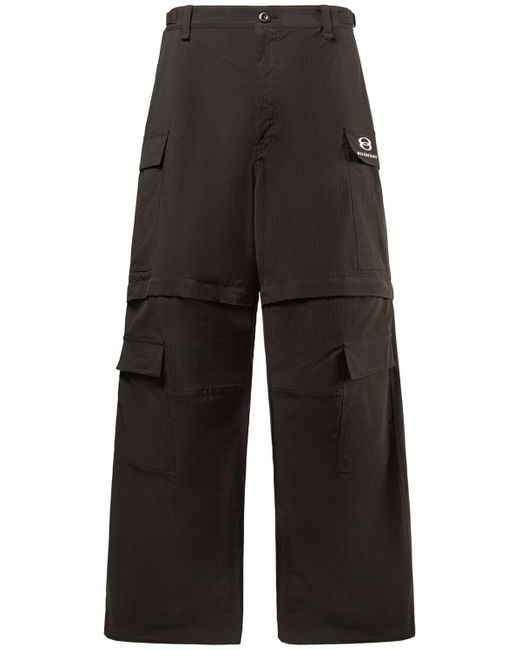 Balenciaga Black Light Tech Cargo Pants for men