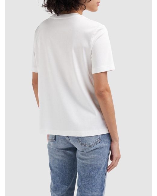 Max Mara White Monviso Logo Cotton & Modal T-shirt