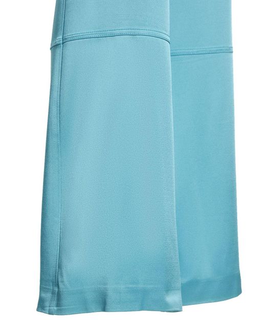 Blumarine Blue Weite Cargo-hose Aus Satin