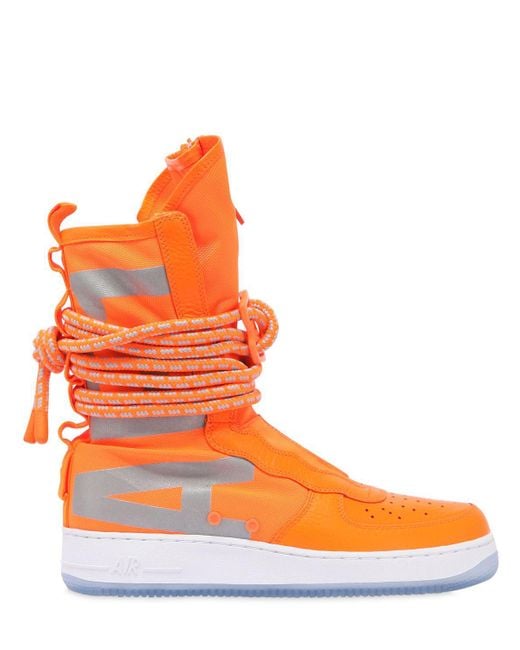 Nike Orange Sf Air Force 1 Sneaker Boots