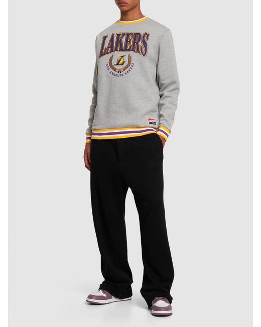 KTZ Gray Los Angeles Lakers Crewneck Sweatshirt for men