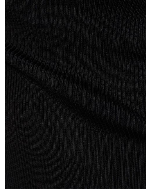 Self-Portrait Black Diamante Viscose Knit Midi Dress