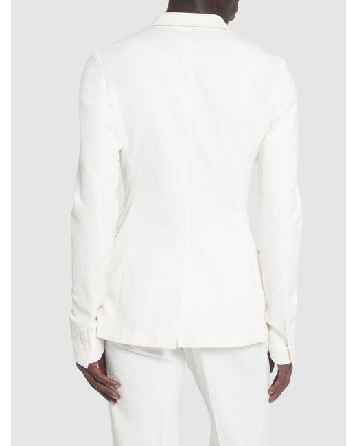 Dolce & Gabbana Zweireihiges Jackett Aus Baumwollmischung in White für Herren