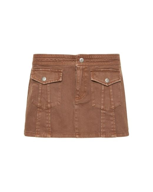GIMAGUAS Brown Honda Cotton Mini Skirt
