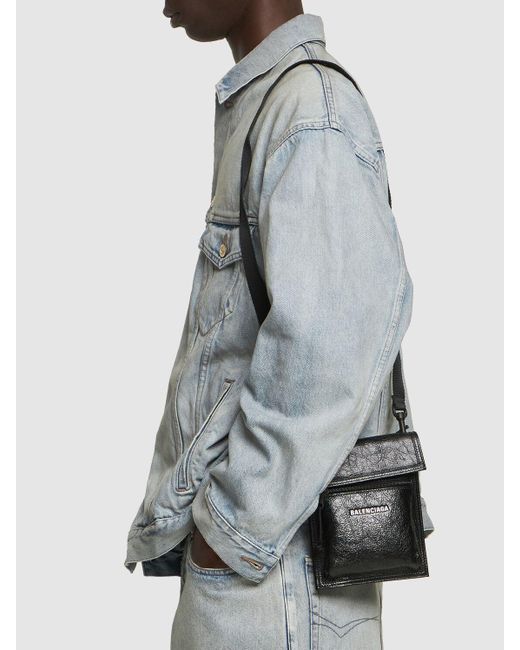 Balenciaga Explorer Leather Crossbody Bag in Black for Men Lyst