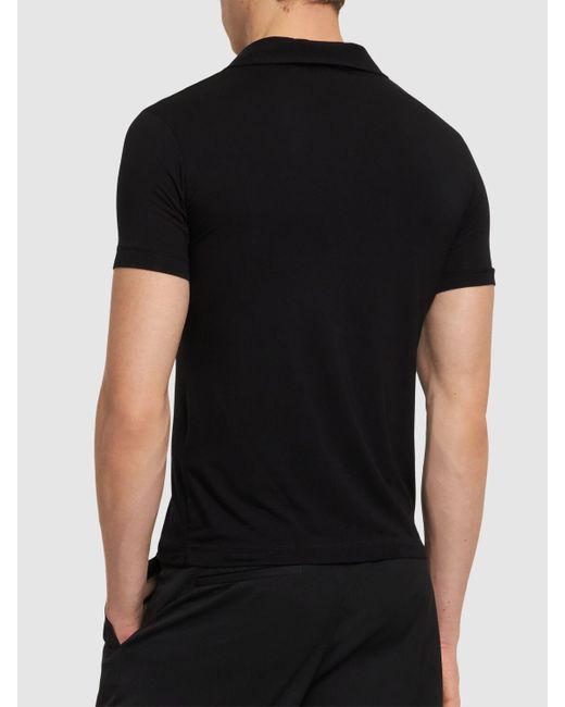 Giorgio Armani Black Short Sleeve Polo Shirt for men