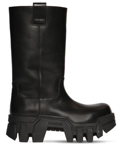balenciaga leather combat boots