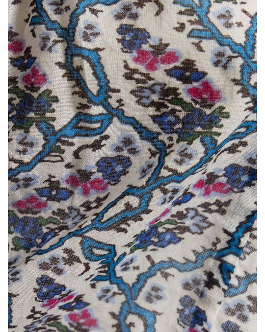 Isabel Marant Blue Fabino Printed Cotton Top