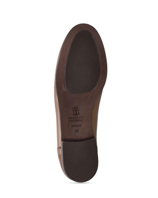 Brunello Cucinelli Brown 10mm Hohe Loafers Aus Leder