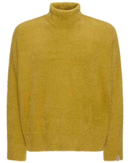 Bonsai Yellow Crop Oversize Knit Turtleneck Sweater for men