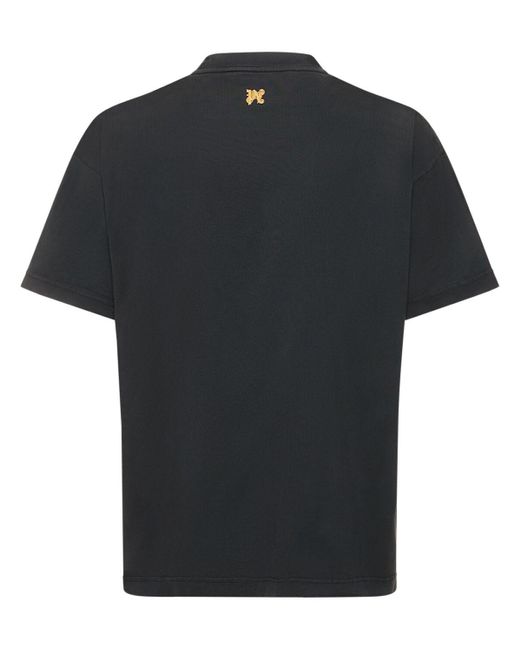 Palm Angels Burning T-Shirt aus Baumwoll-Jersey mit Logoverzierung und Logoprint in Black für Herren
