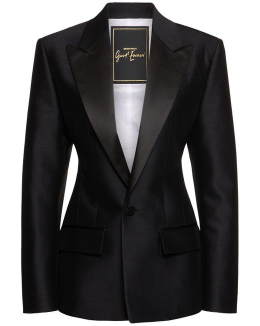 DSquared² Black Statement-blazer Aus Seide Und Wolle "dan"