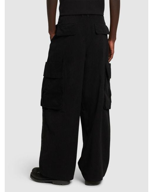 Honor The Gift Black A-spring Wide Leg Cargo Pants for men