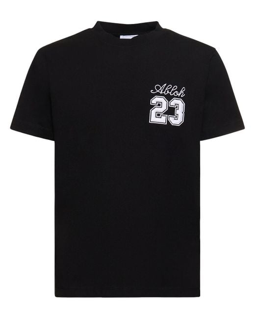 Off-White c/o Virgil Abloh Black 23 Logo Slim Cotton T-shirt for men