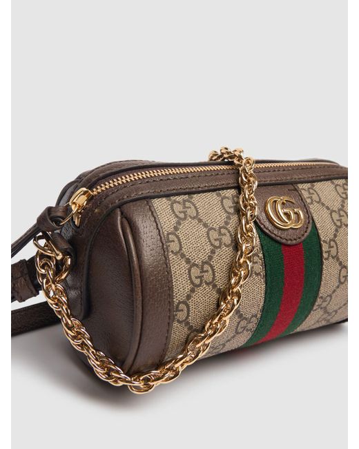 Ophidia canvas shoulder bag di Gucci in Brown