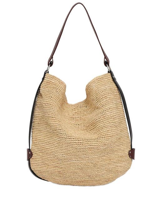 Isabel Marant Natural Bayia Straw & Leather Tote Bag