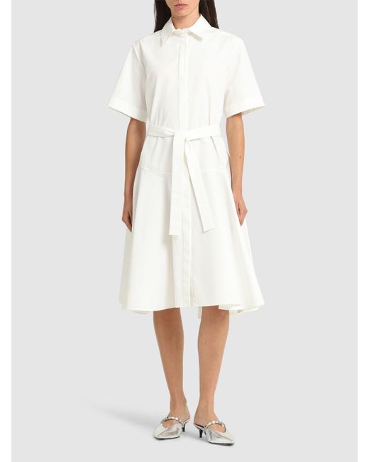 Mujer Vestido Midi De Algodón Alexander McQueen de color White