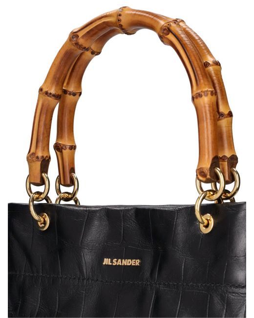 Jil Sander Black Small Leather Top Handle Bag