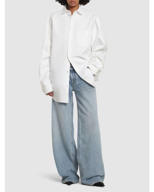 Balenciaga Blue Damen Weite Hose Aus Baumwolle