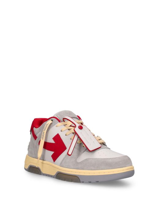 Off-White c/o Virgil Abloh Red Out Of Office Suede Sneakers for men