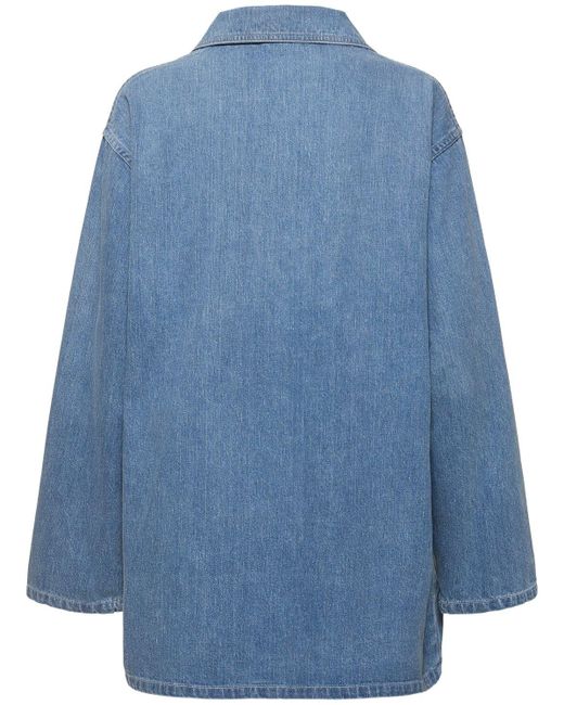 Auralee Blue Polohemd Aus Baumwolldenim