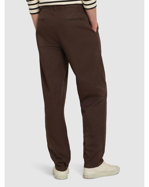Pantalones de lino y algodón Aspesi de hombre de color Brown
